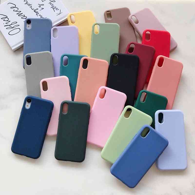 TPU morbido, silicone di gomma, color caramella, cover posteriore del telefono phone