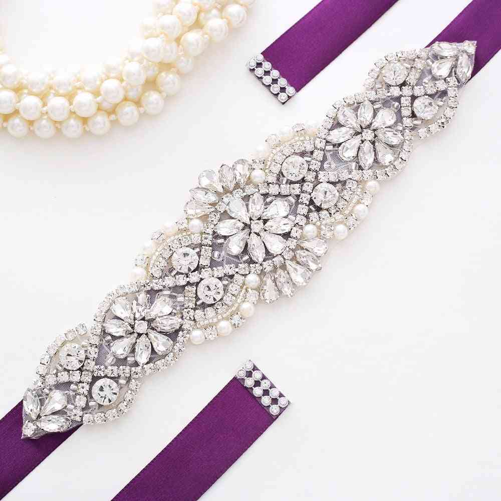 Pearl Crystal Bridal  Rhinestones, Wedding Dress Belt