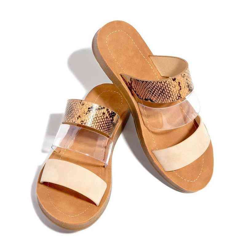 Summer Slides Outdoor Beach Flat Heel Sewing Women Shoes