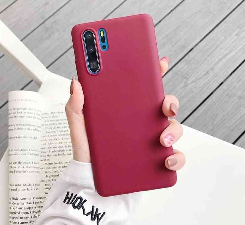 Solid Candy Color, Silicone Phone Case For Huawei Smartphone, P20