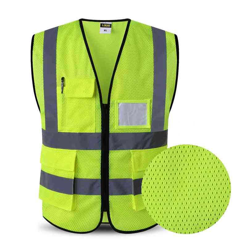High Reflect Visibility Utility Safety Vest Mesh, Breathable Work