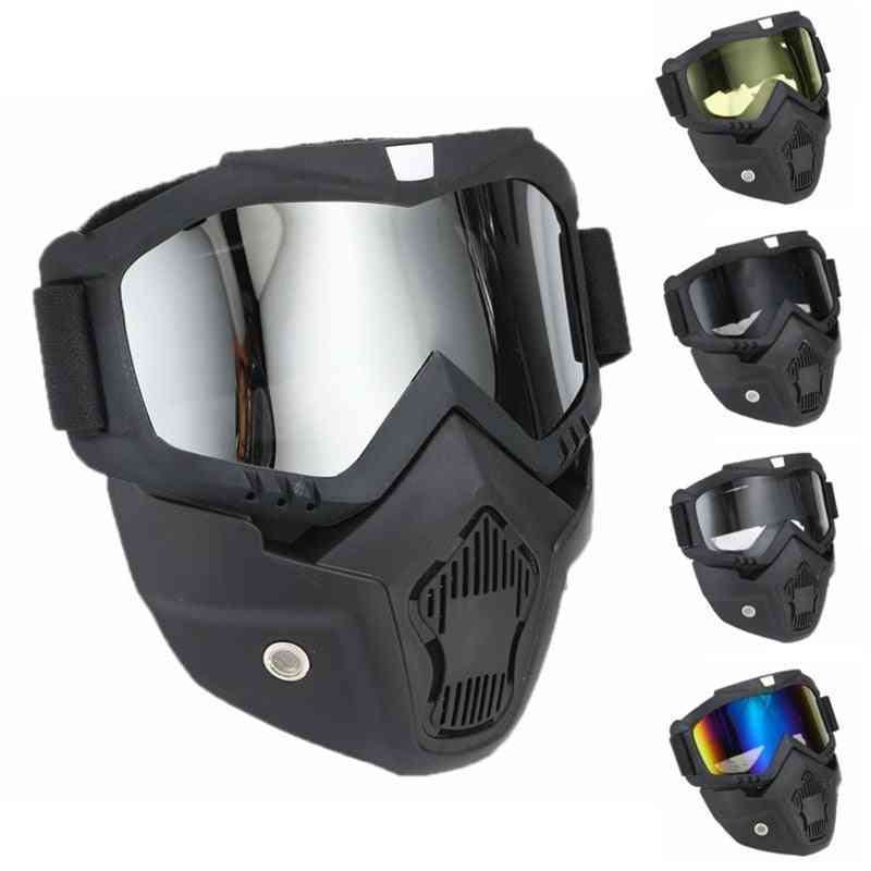 Protective Glasses With Mask Windproof Anti-uv Eyewear Goggles Off-road Helmet