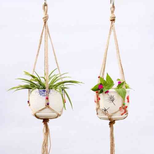 Hængende kurve, blomsterpotte håndværk vintage, dekorativ planteholder