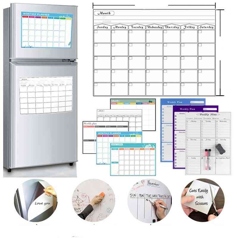 магнитна маса - сухо изтриване, графици за бяла дъска, табло за съобщения с хладилник