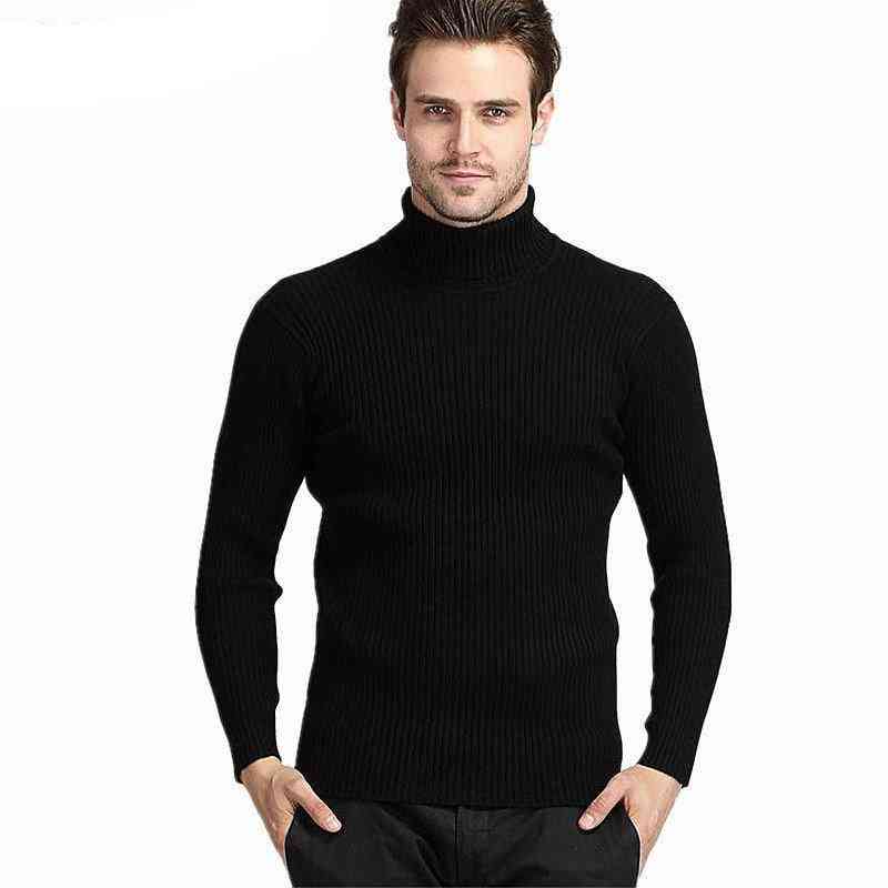 Suéter de cashmere quente de inverno grosso, tricô masculino clássico de lã pull homme