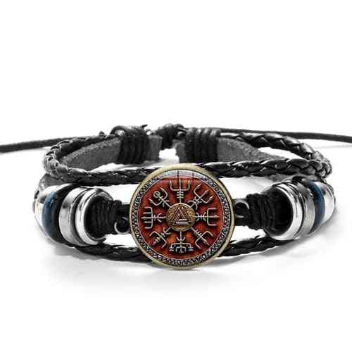 Men Casual Fashion Braided Leather Bracelets / Bangles Retro Punk Wrap Wristband