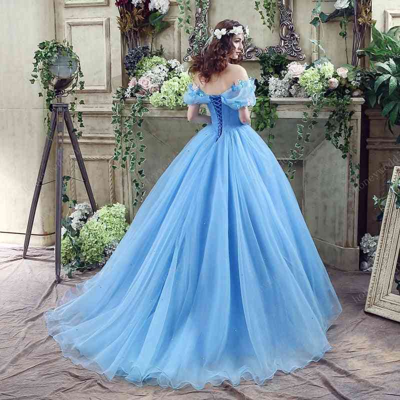 Quinceanera Dresses, Off Shoulder With Butterfly Organza Sweet Masquerade Ball Gowns