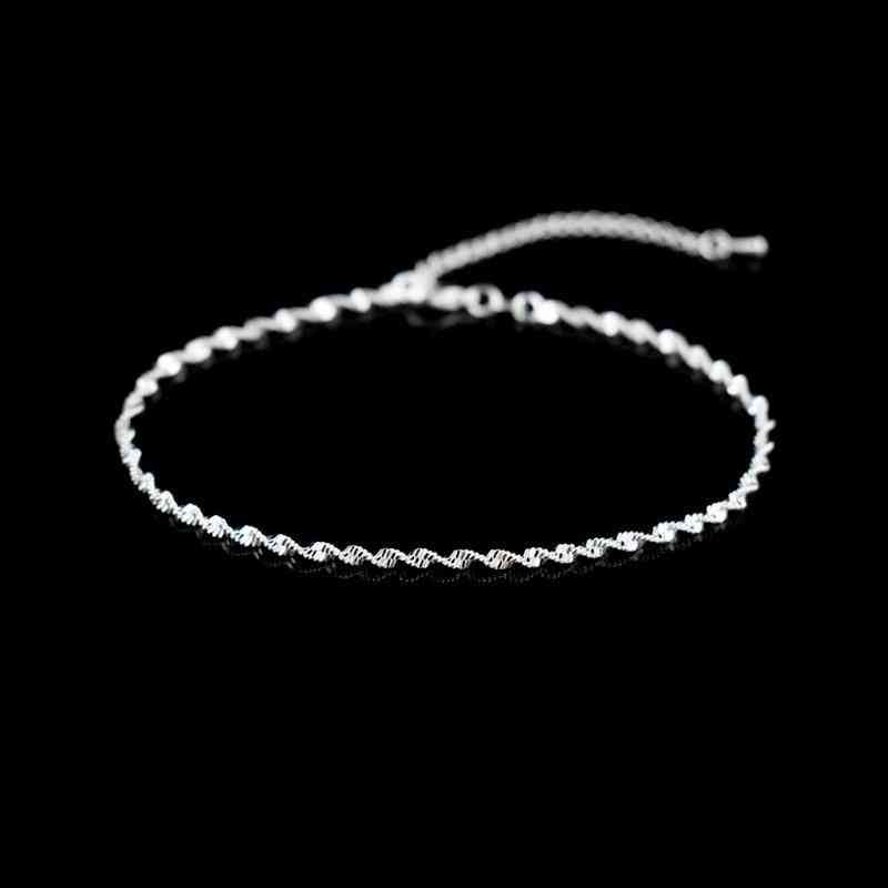 Twisted Weave Chain Sterling Anklets Bracelet