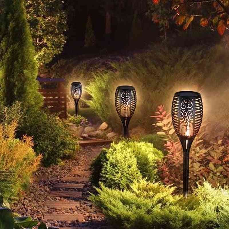 Led Solar Flame Outdoor Garden Light Flickering Flame Torches Lamp