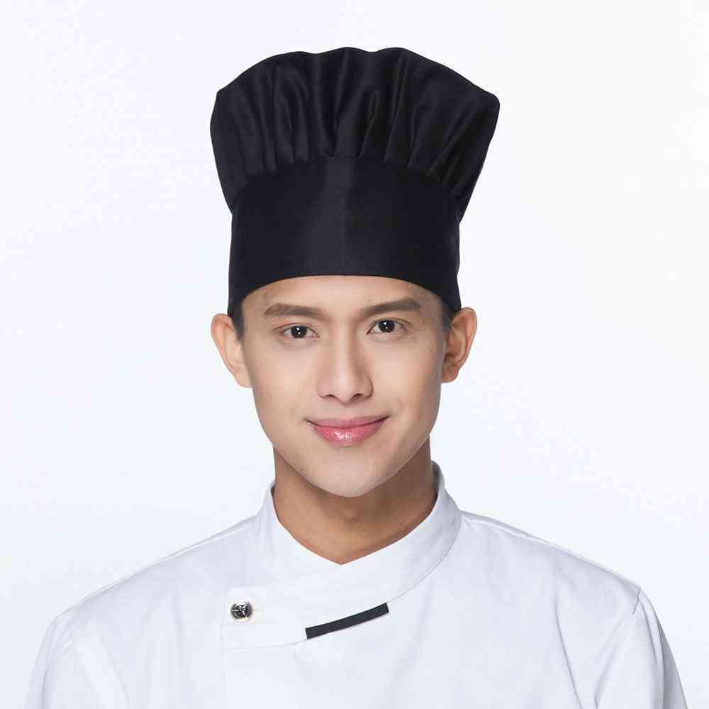 Chapeaux unis à rayures élastiques réglables pour chef de cuisine
