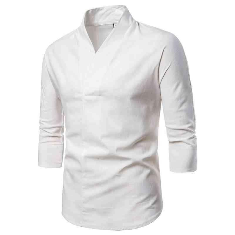 Top Oriental V-collar Shirt Linen For Men