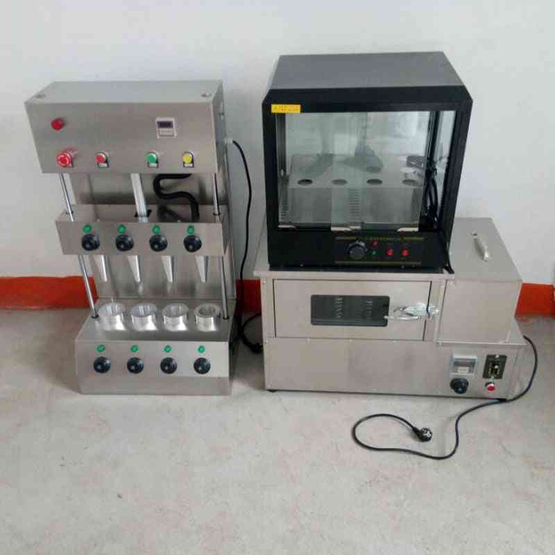 Stainless Steel Commercial Pizza Cone, Electric Oven Machine And Display Case