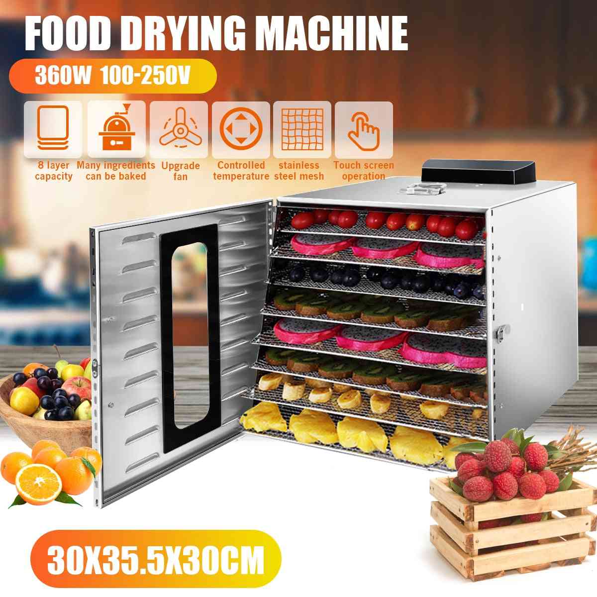 Commercial Professional Fruit Food Dryer, Stainless Steel, Vegetable Pet Meat, Air Electric Dehydrator