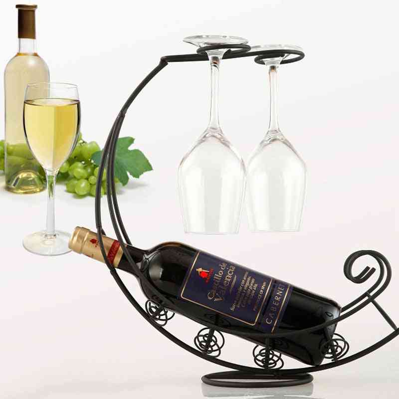 Creative Metal Wine Rack, Hanging Glass Holder, Display Stand Bracket Decor