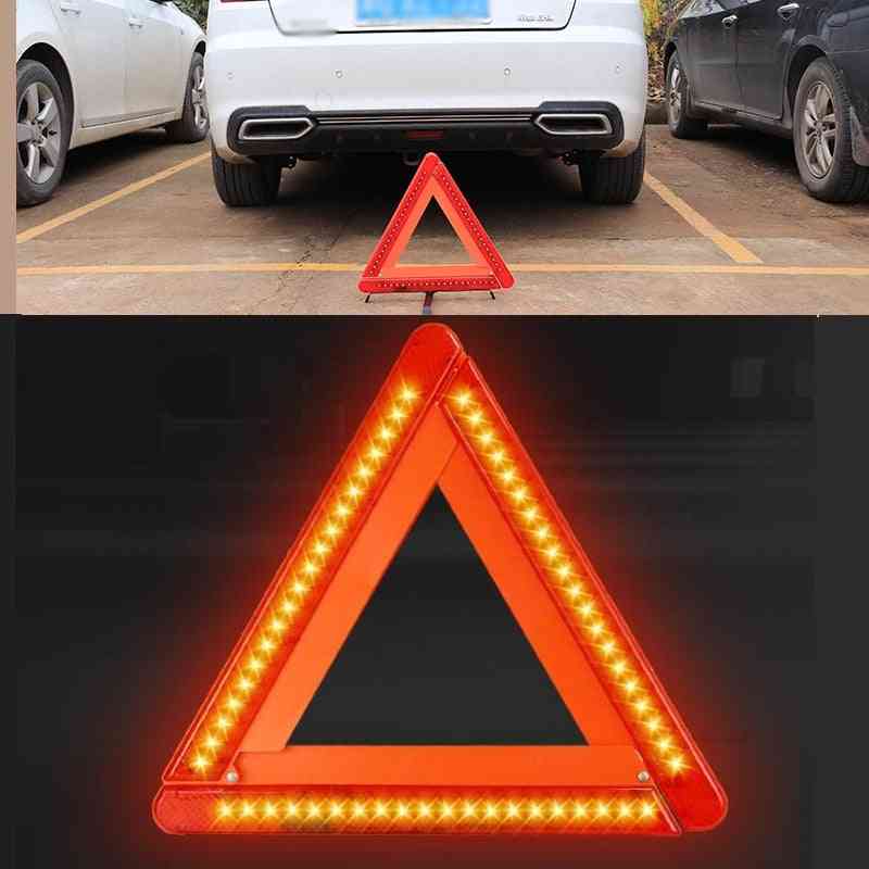Foldable, Led Warning Triangle Reflective - Safety Emergency Stop Hazard Sign