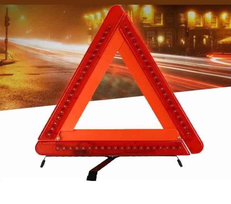 Foldable, Led Warning Triangle Reflective - Safety Emergency Stop Hazard Sign