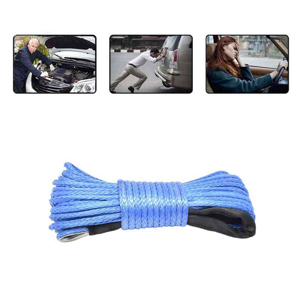 Electric Winch Nylon Rope, High Strength Fiber Ropes / Car Tow Strap