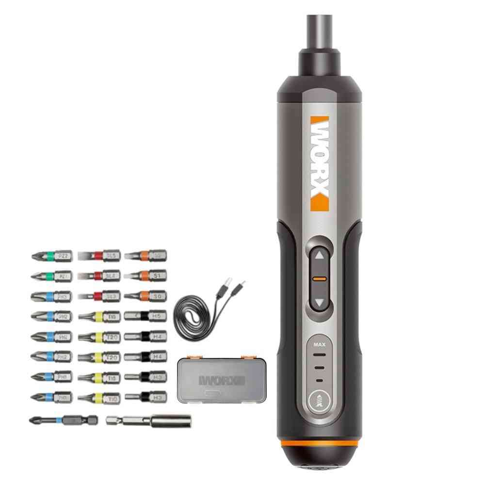 Mini Electrical Usb Rechargeable, Smart Cordless Screwdriver With 26-bit Drill Set