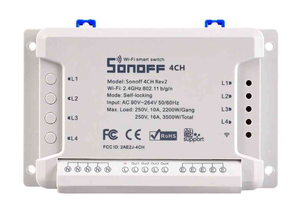 Modulo smart wifi interruttore di controllo remoto a 4 canali per lampada luce pc