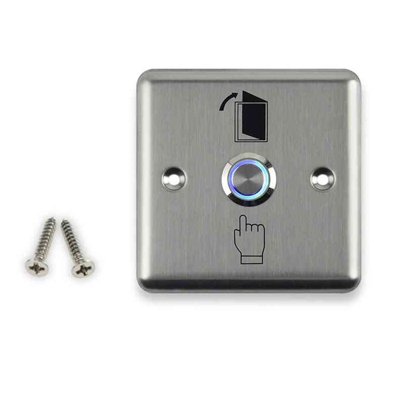 Stainless Switch- Door Exit Button, Push To Open, Home Release With Led Light
