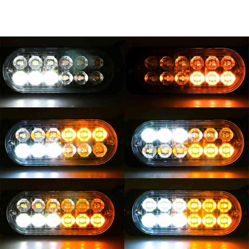 Luz estroboscópica de advertencia del coche, lámpara intermitente de barra de emergencia de 12 LED