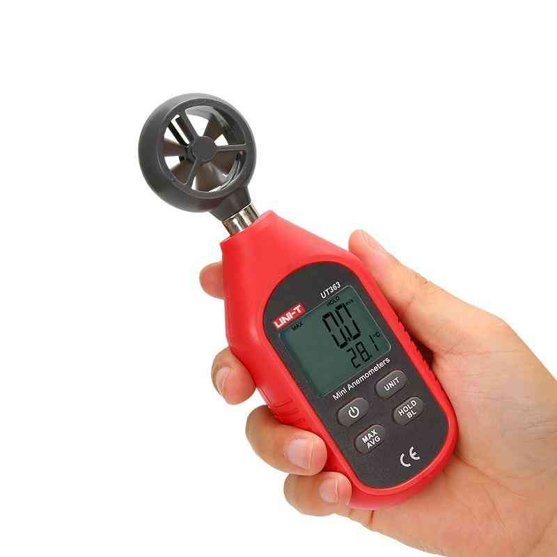 Anemômetro digital portátil de medição de temperatura de medição de velocidade do vento