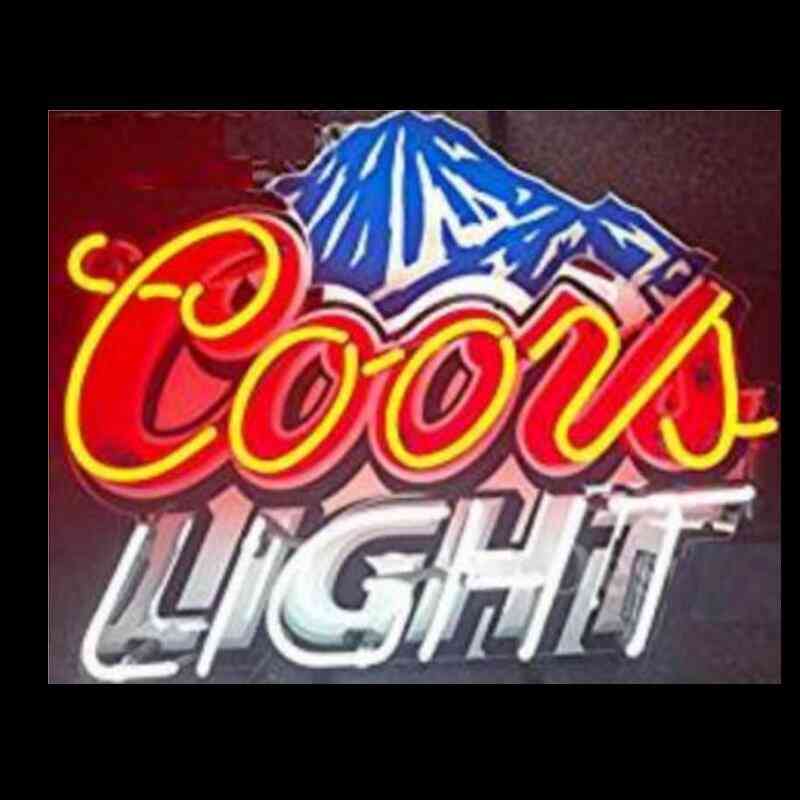 Letreiro luminoso de cerveja de néon de vidro de montanha de coors lights