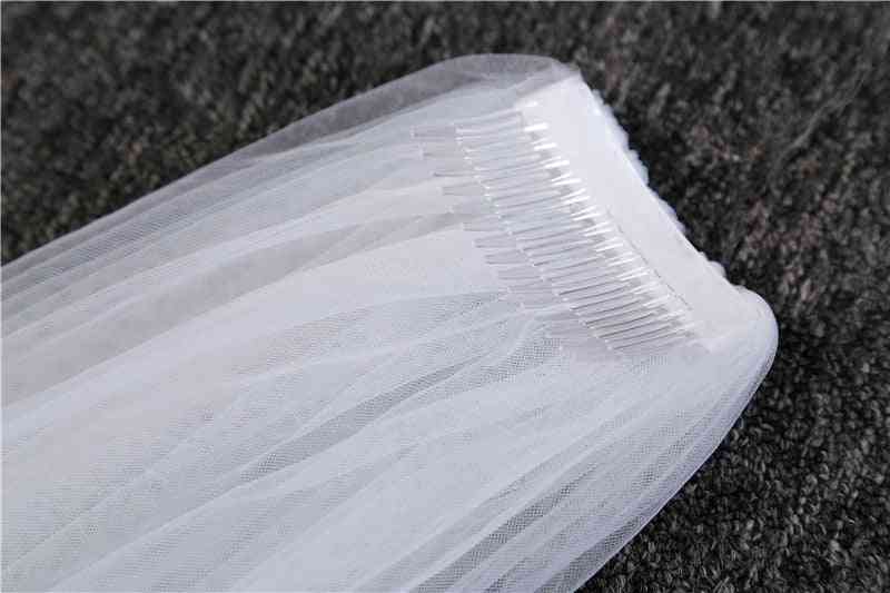 1-layer Bride, Headdress Veil With Comb