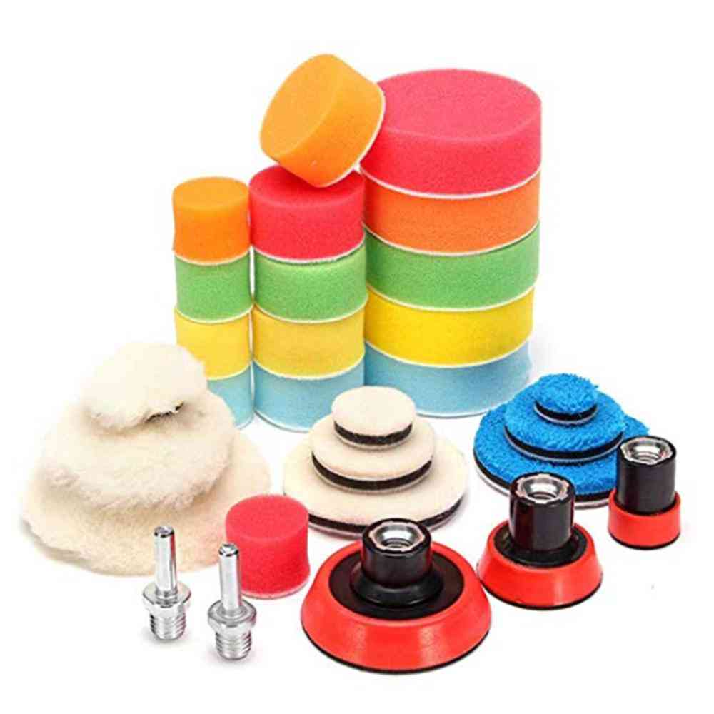 Kit de almofada de polimento de broca de espuma para carro, almofadas de polimento / esponja de polimento de ferramentas elétricas