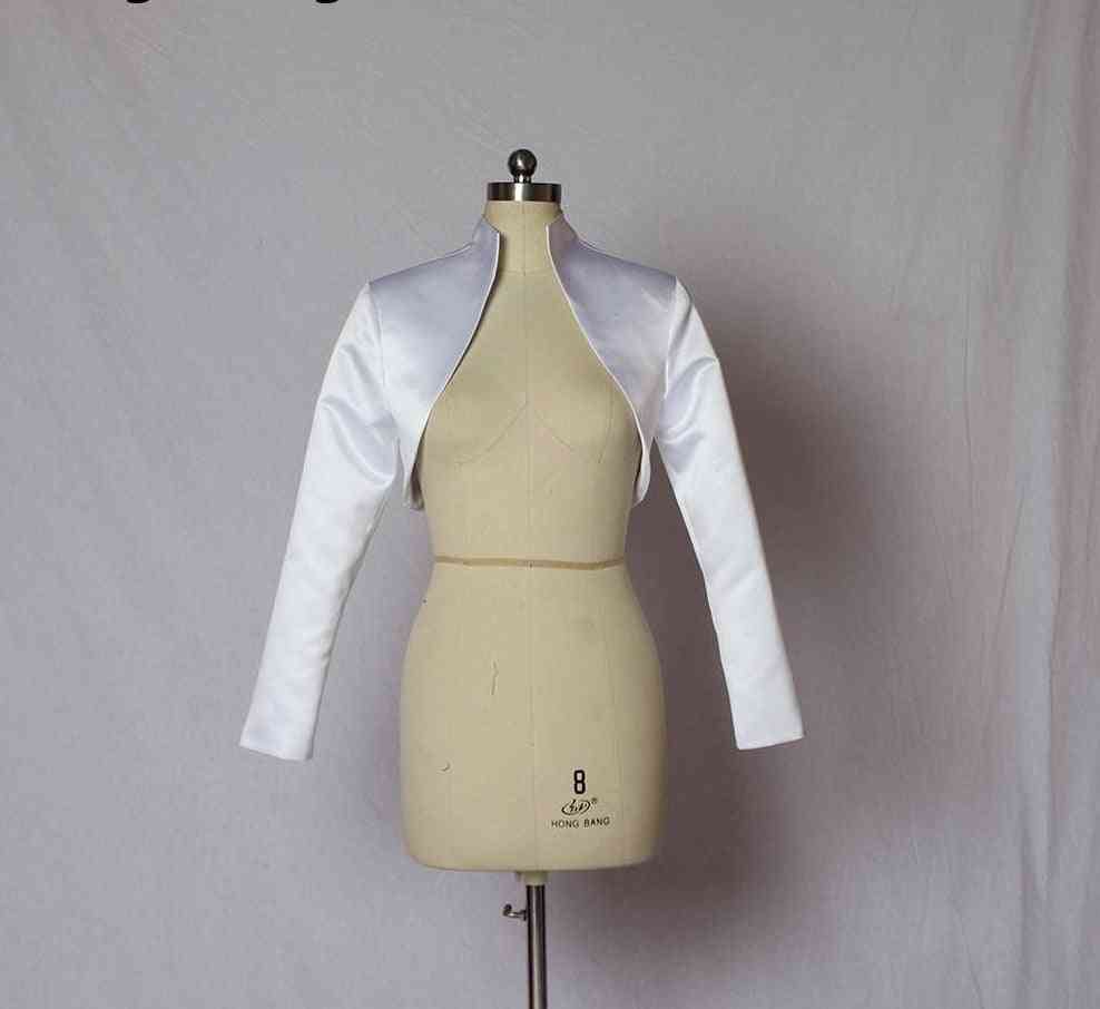New Bridal Satin Jacket,  Fashion Collar Shrug Long Sleeves
