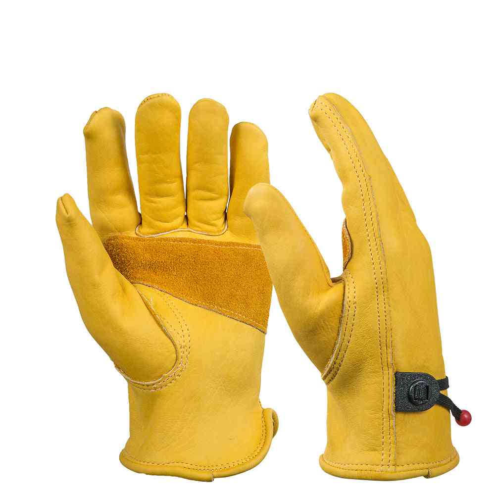 Men's Leather Safety Working Warm Gloves