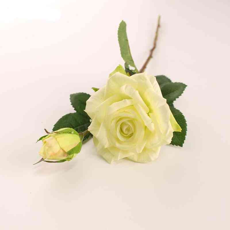 Svatební kytice nevěsty, skutečný nádech, umělá hedvábná růže květ na dekorace