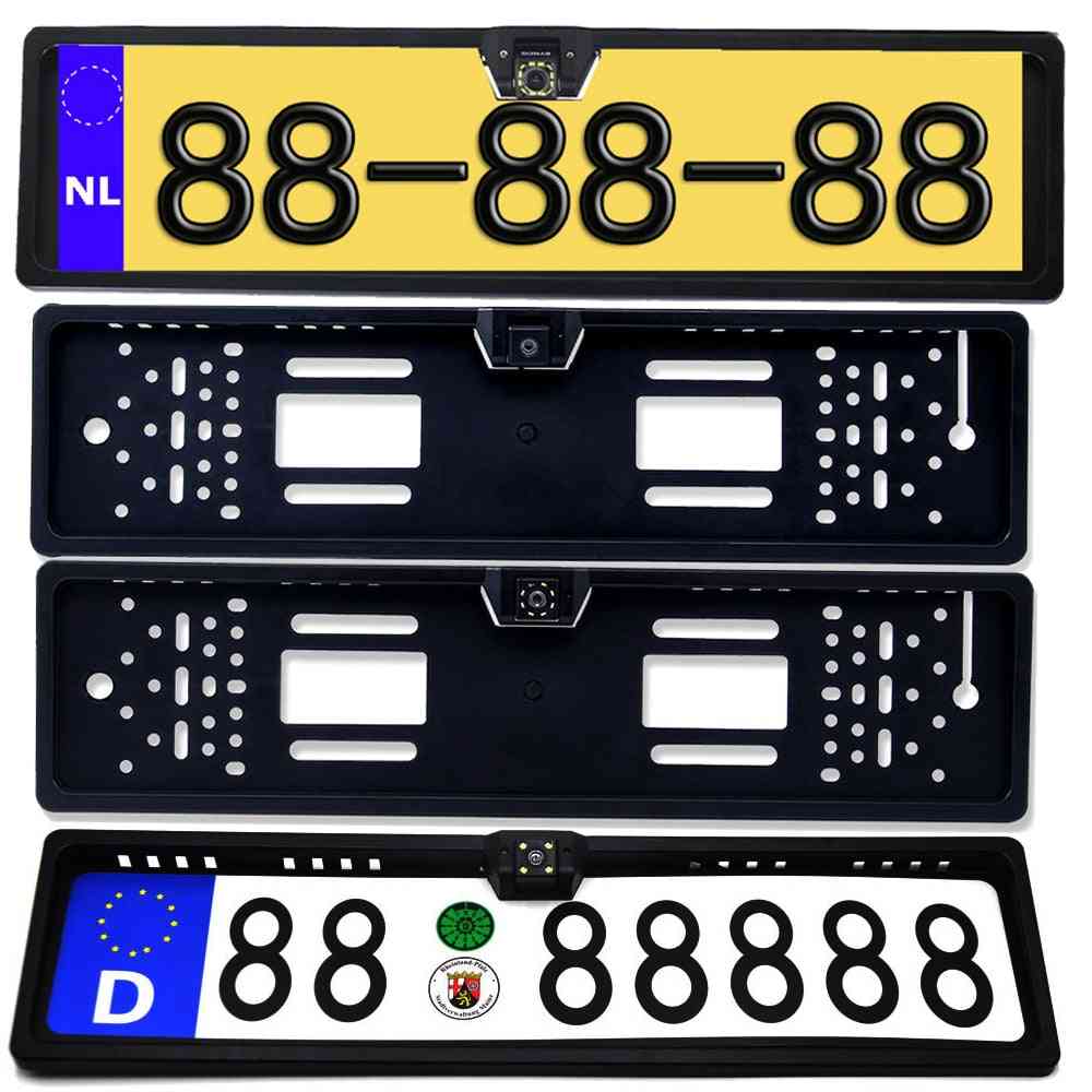 Car Rear View Camera License Plate Frame Waterproof Night Vision Light