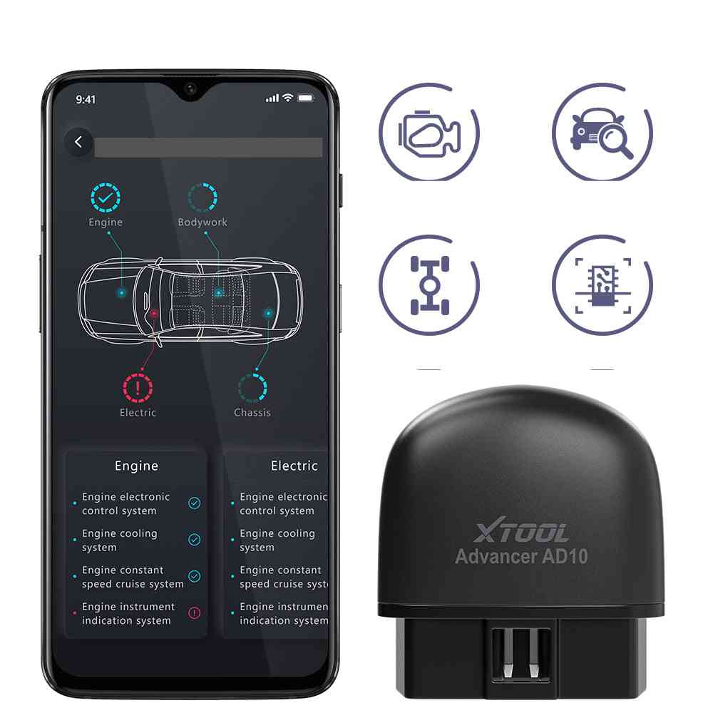 Diagnostic Scanner Bluetooth, Engineer Code Read With Head Up Display