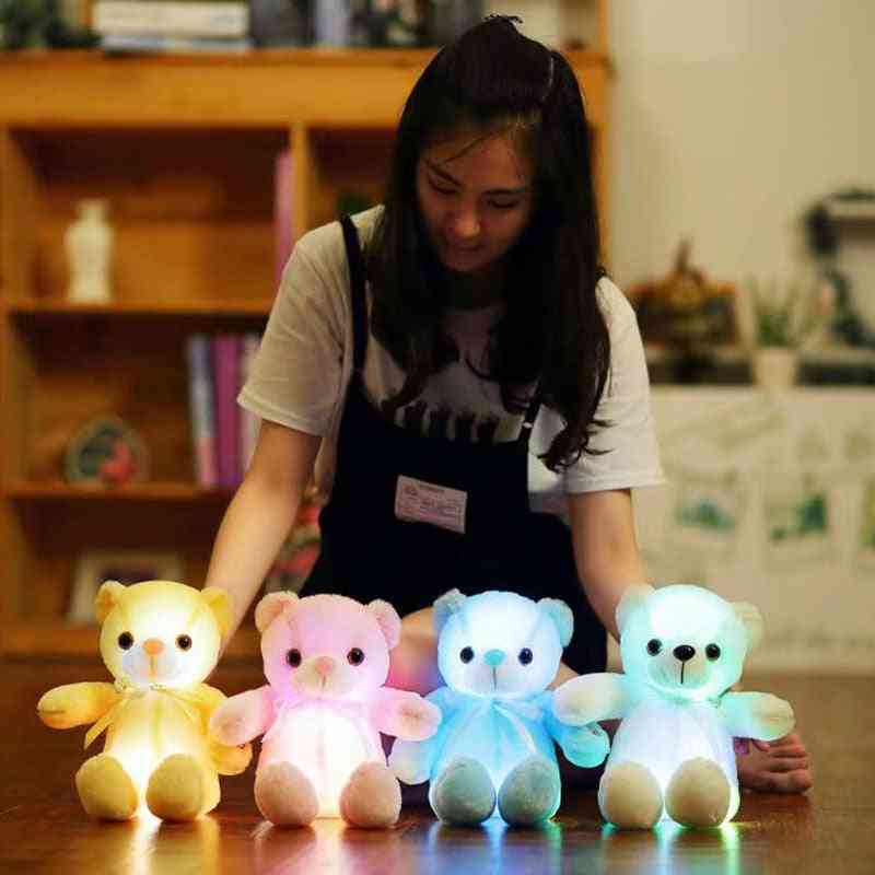 Kreativt lys op, ledet bamse udstoppet plys legetøj til barn