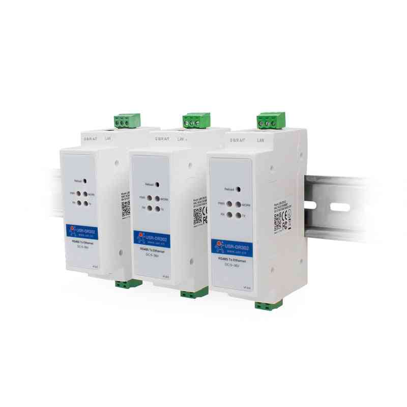 Din Rail Serial Rs485 To Ethernet Tcp Ip Server Module Converter