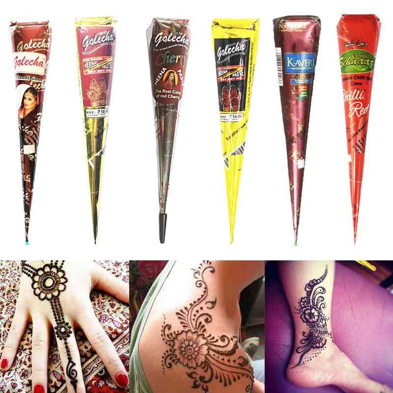 Indian Henna Tattoo Paste Cone Body Paint - Temporary Mehndi