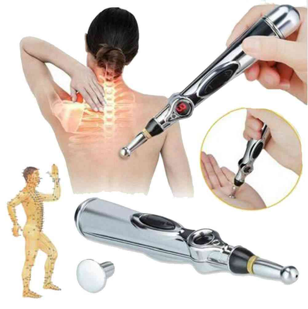 Caneta de acupuntura eletrônica, meridianos elétricos, canetas de massagem para cura a laser