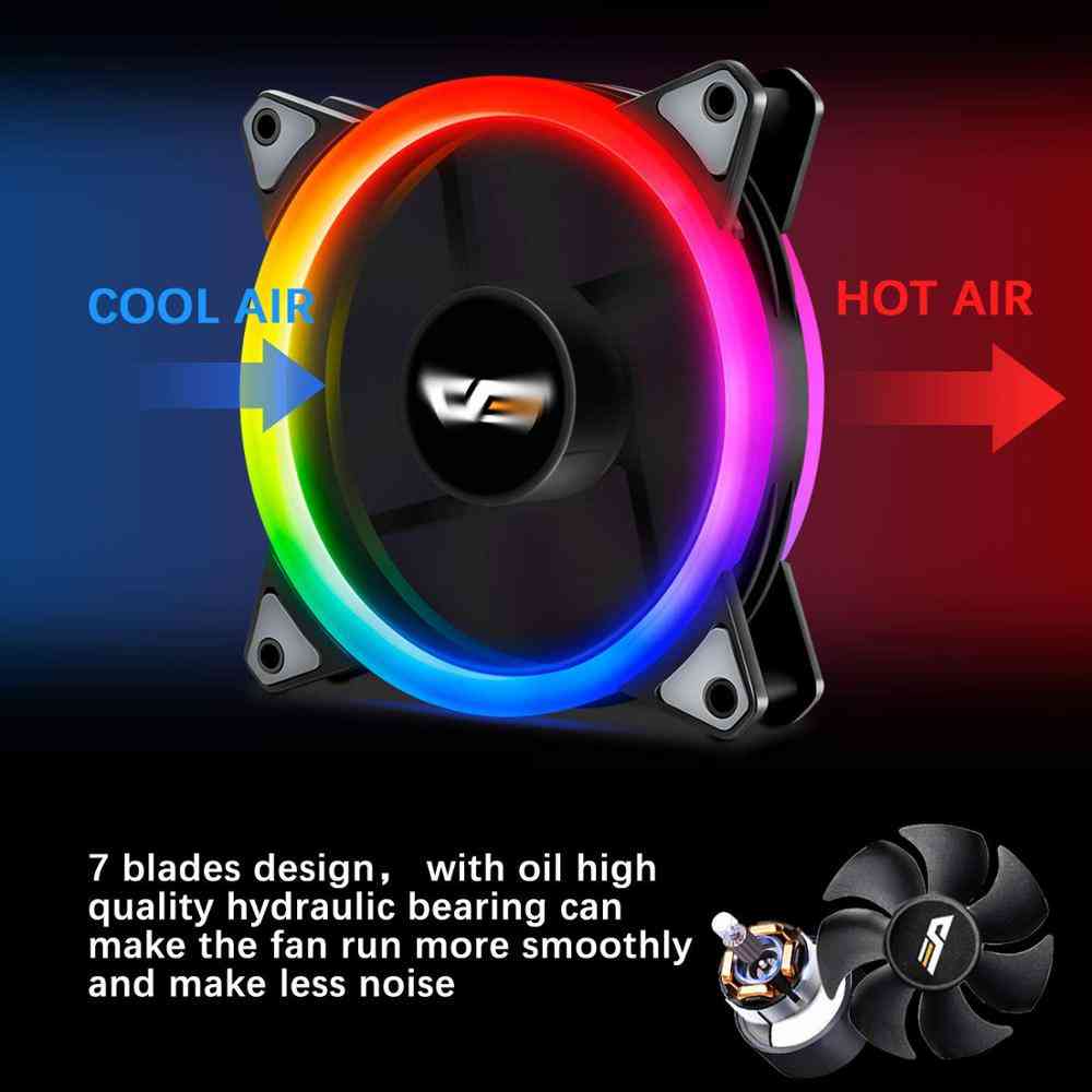 Ventilateur de refroidissement dr12 pro argb, contrôle de la synchronisation de l'aura, refroidisseur d'ordinateur, ventilateurs de boîtier rgb
