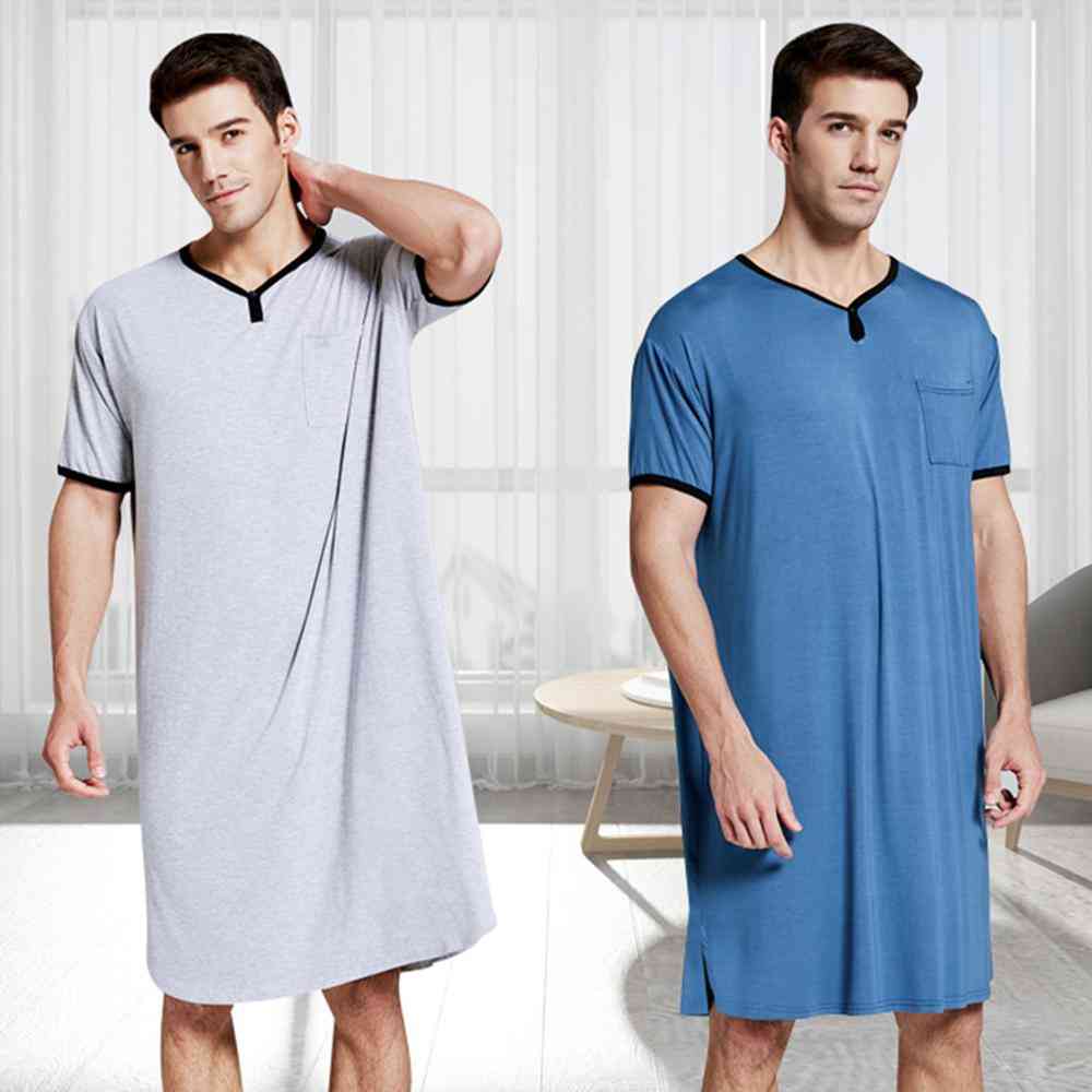 Vêtements d'intérieur décontractés pour hommes, chemise une pièce allongée