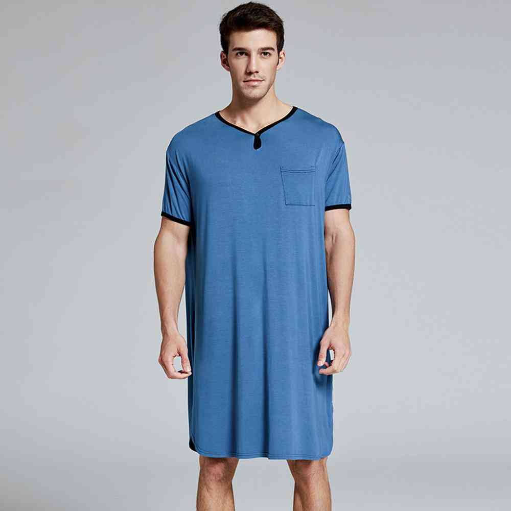 Men's Casual Indoorwear, Lengthened One-piece Shirt