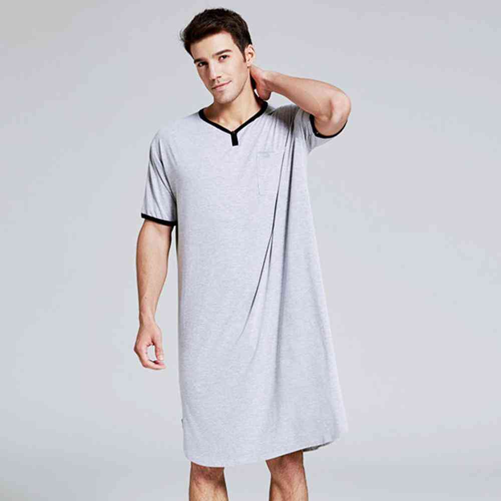 Men's Casual Indoorwear, Lengthened One-piece Shirt