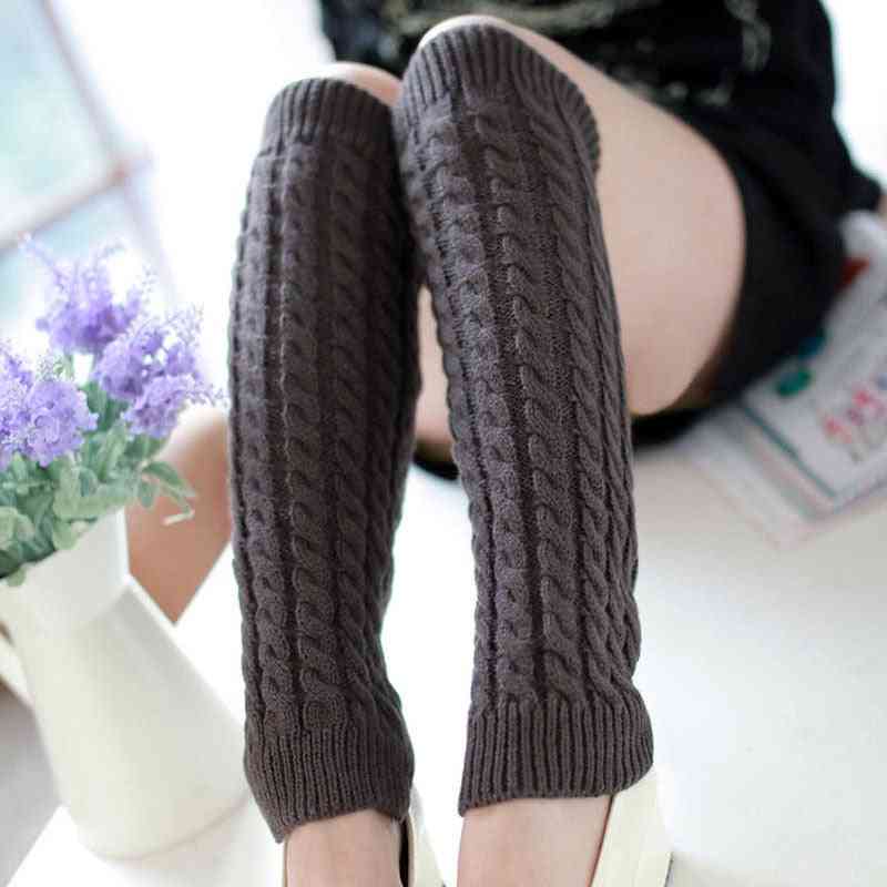 Winter Warm- Knee High Knit, Crochet Leg Warmer, Cuffs Long Socks