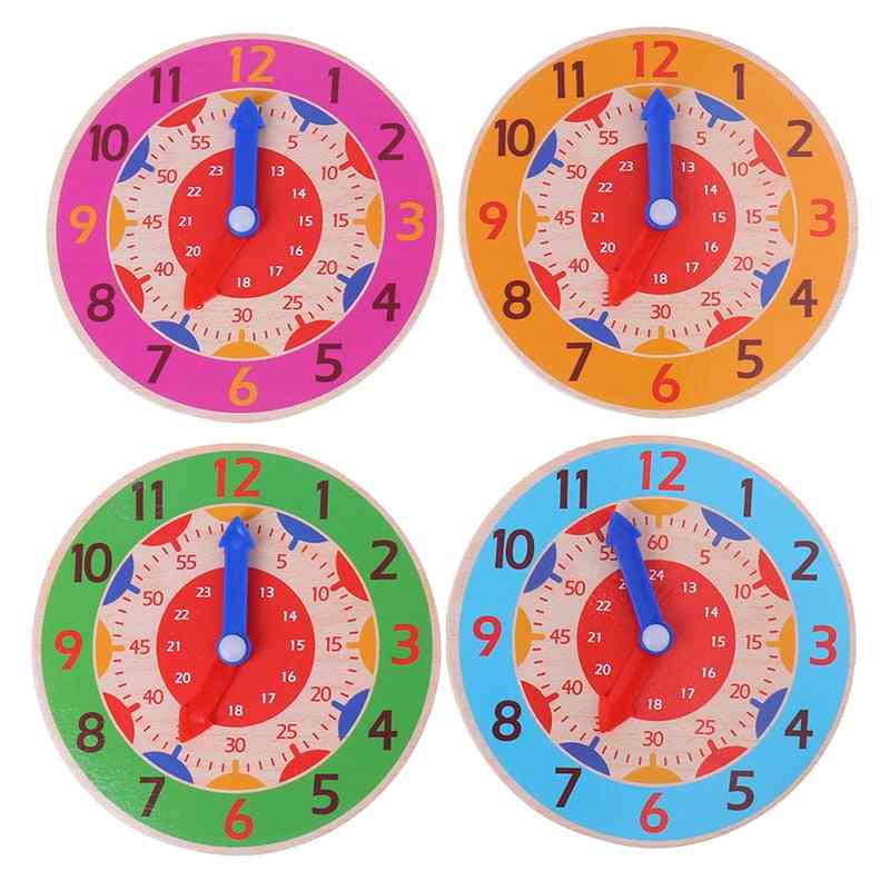 Montessori Wooden Hour, Minute, Second, Cognition Colorful Clocks