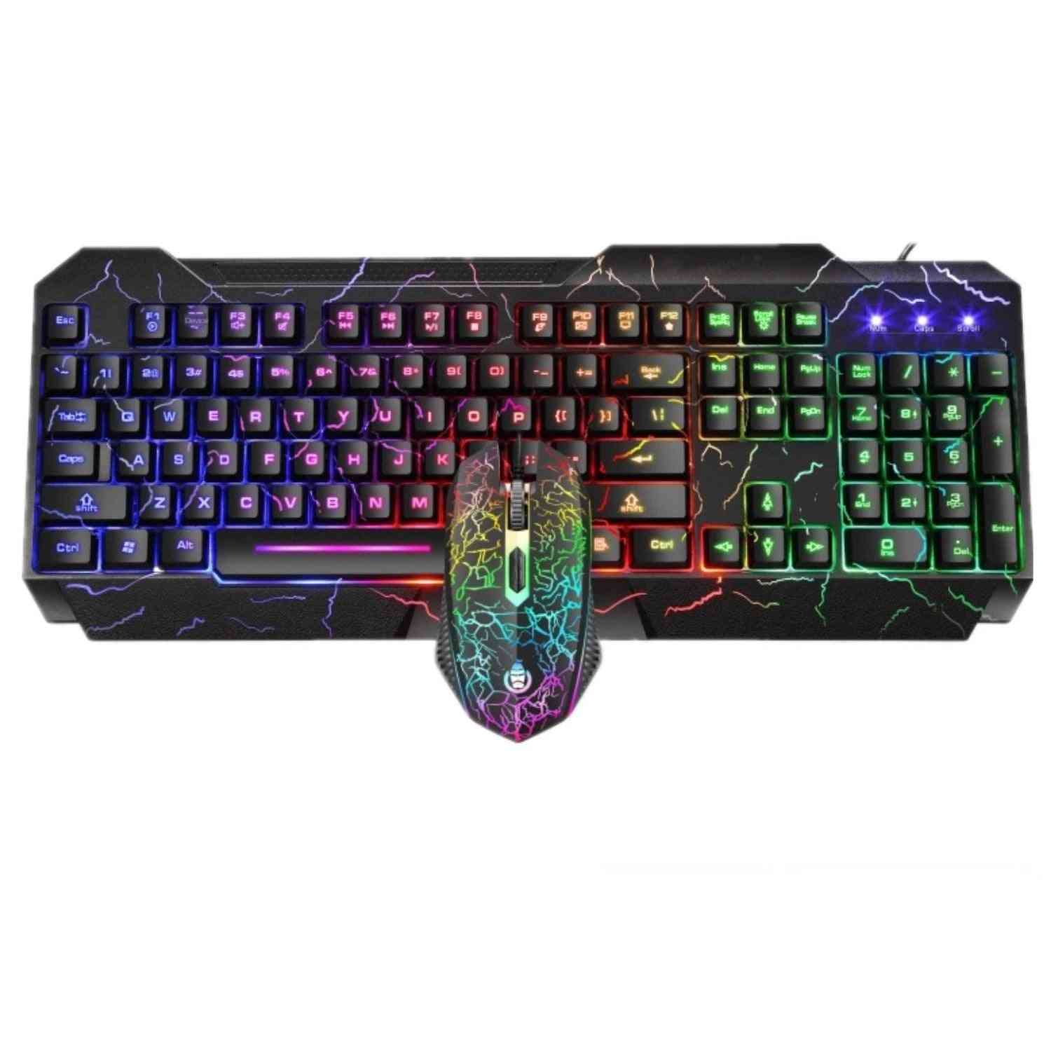Usb Wired, Led Rgb Backlit, Gaming Keyboard, Mouse For Pc