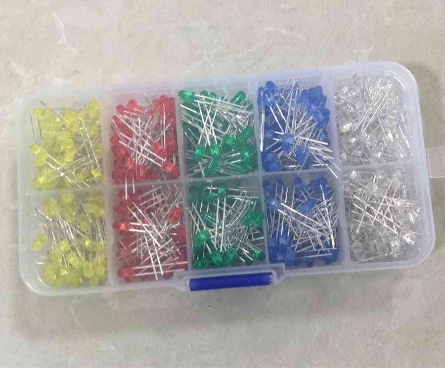 3mm- Led Diode, Mixed Color With Box