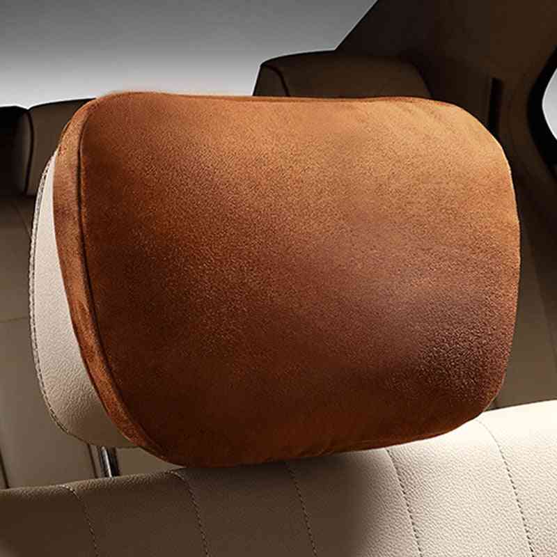 Car Headrest Ultra Soft Pillow, Suede Fabric Back Cushion Accessories