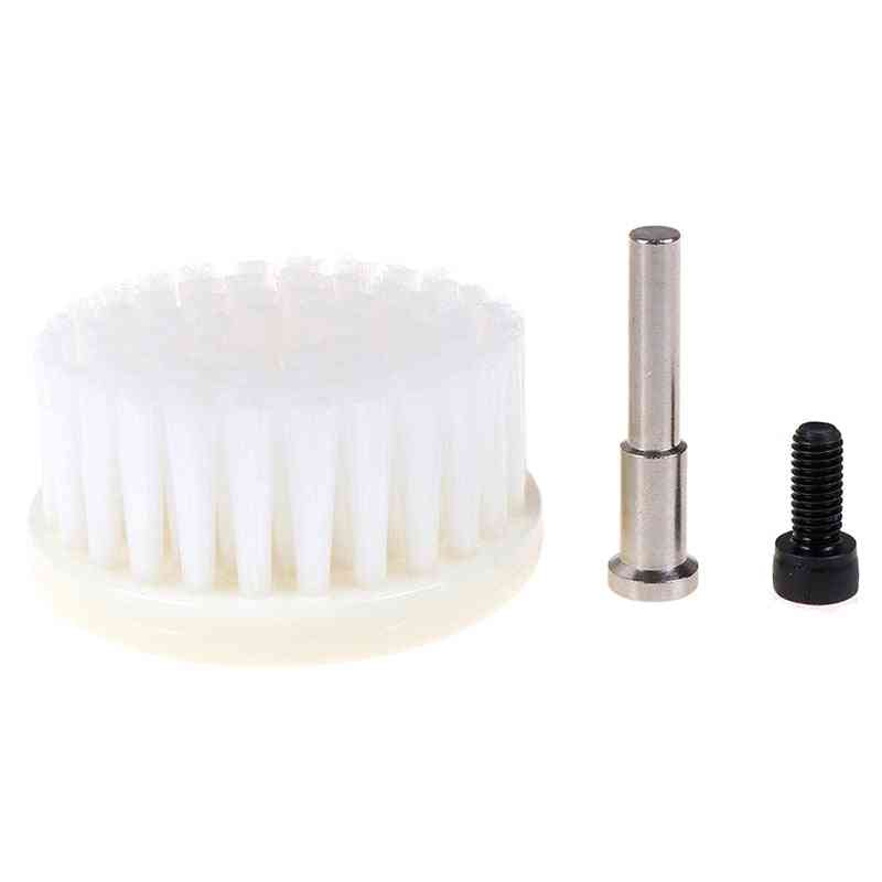 White Soft Drill Powered Brush Head For Cleaning Car, Carpet, Bath Fabric