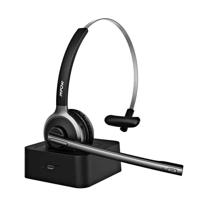 слушалки m5 pro с база за зареждане на микрофон, безжични слушалки