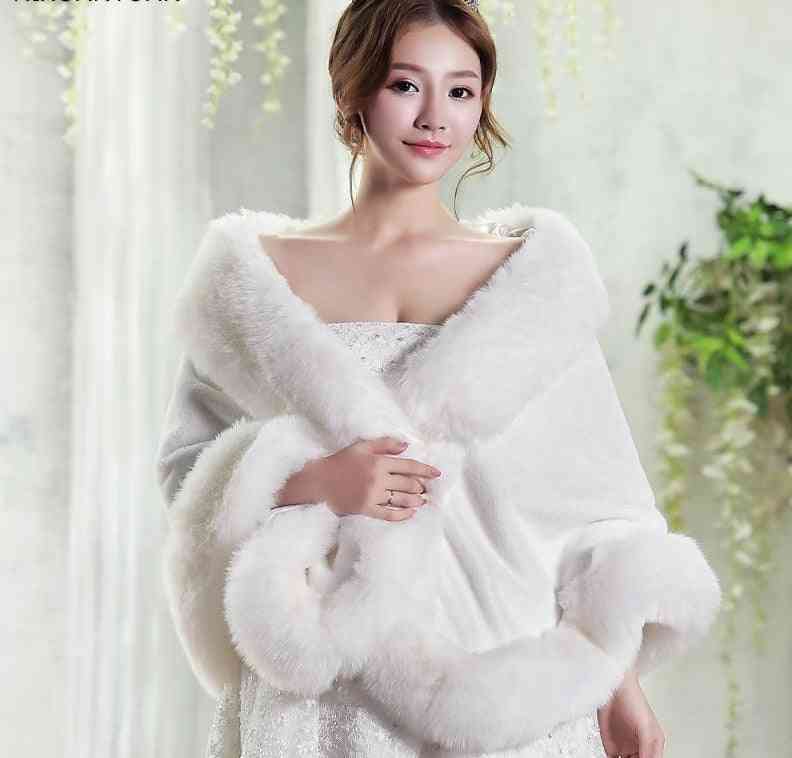 Winter Bridal Wedding, Shrug Faux Fur Shawls